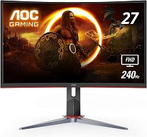 27" Монитор игровой изогнутый AOC C27G2Z черный [1920x1080 (FullHD)@240 Гц, VA, WLED, 3000:1, 300 Кд/м², 178°/178°, HDMI 2.0 x2, DisplayPort,  выход на наушники, AMD FreeSync Premium]