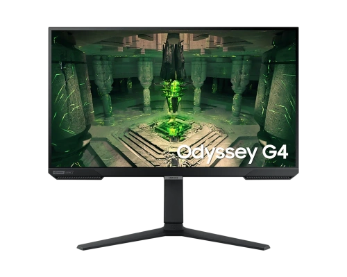 27" Монитор Samsung Odyssey G4 LS27BG402EMXUE черный [1920x1080 (FullHD)@240 Гц, IPS, LED, 1000:1, 400 Кд/м², 178°/178°, DisplayPort 1.2, HDMI 2.0 x2, AMD FreeSync Premium, NVIDIA G-SYNC Compatible]