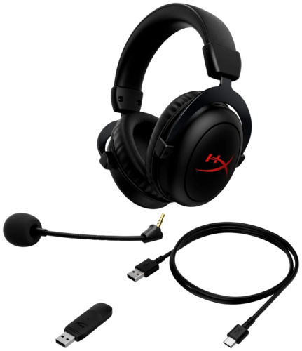 Беспроводная гарнитура HyperX Cloud Core Wireless черный [7.1 Virtual, охватывающие, 15 Гц - 25000 Гц, 60 Ом, радиоканал]