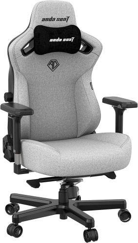 Кресло игровое AndaSeat Kaiser 3 XL серый [ткань, до 180 кг, подголовник, подлокотники - 4D]