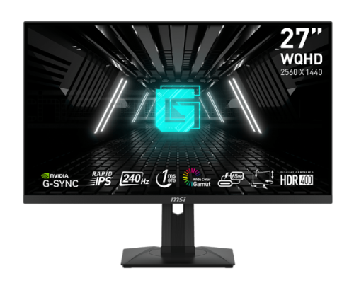 27" Монитор MSI Optix G274QPX черный [2560x1440@240 Гц, IPS, LED, 1000:1, 400 Кд/м², 178°/178°, DisplayPort 1.4a, HDMI 2.0b x2, USB Type-C, NVIDIA G-SYNC Compatible]