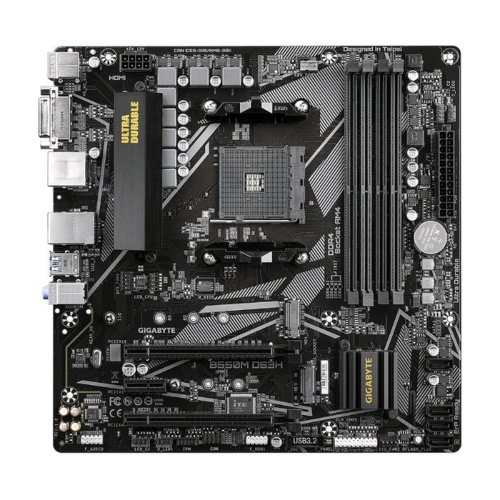 Материнская плата GIGABYTE B550M DS3H [AM4, AMD B550, 4xDDR4-3200 МГц, 2xPCI-Ex16, 2xM.2, Micro-ATX]