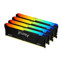 Оперативная память Kingston FURY Beast Black RGB [KF432C16BB2AK4/64] 64 ГБ [DDR4, 16 ГБx4 шт, 3200 МГц, 16-20-20]