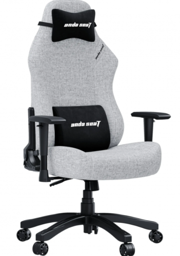 Кресло игровое AndaSeat Luna серый [экокожа, до 100 кг, подголовник, подлокотники - 1D]