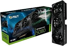 Видеокарта Palit GeForce RTX 5080 Infinity 3 16GB [PCIe 5.0, GPU 2295 МГц, 16 ГБ GDDR7, 256 бит, 3 x DisplayPort, HDMI]