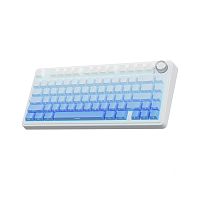 Клавиатура беспроводная/проводная Aula F75 White/Blue [механическая, клавиш - 75, USB Type-C / 2.4 ГГц / Bluetooth, RGB-подсветка, черная]