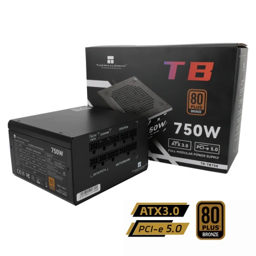 Блок питания Thermalright TB 750W [750 Вт, 80+ Bronze, APFC, 20 + 4 pin, 4+4 pin x2, 8 pin CPU, 16 pin (12VHPWR), 5 SATA, 6+2 pin x3 PCI-E]