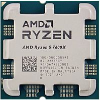 Процессор AMD Ryzen 5 7600X OEM [AM5, 6 x 4.7 ГГц, L2 - 6 МБ, L3 - 32 МБ, 2 х DDR5-5200 МГц, AMD Radeon Graphics, TDP 105 Вт]