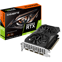 Видеокарта GIGABYTE GeForce RTX 3050 WINDFORCE OC V2 6G [6 ГБ, 96 бит, 2×DisplayPort, 2×HDMI, Boost 1477 МГц]