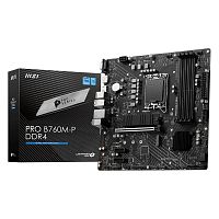 Материнская плата MSI PRO B760M-P DDR4 [LGA 1700, Intel B760, mATX, 4×DDR4 до 128 ГБ, 2×M.2, 1 GbE, 6×USB в т.ч. Type-C]