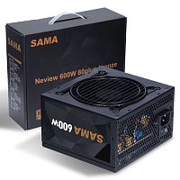 Блок питания Sama 600W [600 Вт, 80+ Bronze, APFC, 20 + 4 pin, 4+4 pin, 6 SATA, 6+2 pin x4 PCI-E]