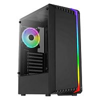 Корпус Aerocool Bionic (Bionic-G-BK-v2) черный [Mid-Tower, ATX/mATX/Mini-ITX, стекло, 1 вентилятор RGB]