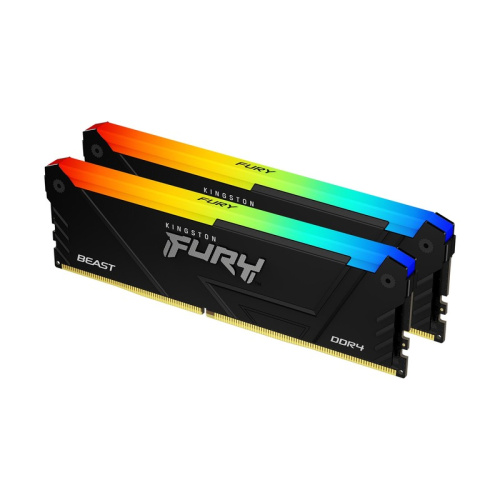 Оперативная память Kingston FURY Beast Black RGB [KF432C16BB2AK2/16] 16 ГБ [DDR4, 8 ГБx2 шт, 3200 МГц, 16-18-18]