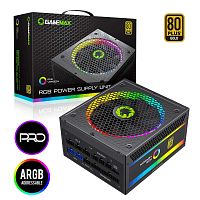 Блок питания GameMax RGB-850 [850 Вт, 80+ Gold, APFC, 20 + 4 pin, 4+4 pin x2 CPU, 8 SATA, 6+2 pin x2 PCI-E]