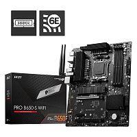 Материнская плата MSI PRO B650-S WIFI [AM5, AMD B650, ATX, 4×DDR5 до 256 ГБ, 2×M.2, 2.5 GbE, Wi-Fi 6E, 8×USB в т.ч. Type-C]