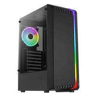 Корпус AeroCool Bionic v2  черный [Mid-Tower, Micro-ATX, Mini-ITX, Standard-ATX, USB 2.0 Type-A, USB 3.2 Gen1 Type-A, RGB вентиляторы, 1 x 120 мм]