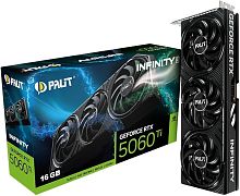 Видеокарта Palit GeForce RTX 5060 Ti Infinity 3 16GB [PCIe 5.0, GPU 2407 МГц, 16 ГБ GDDR7, 128 бит, 3 x DisplayPort, HDMI]