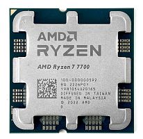 Процессор AMD Ryzen 7 7700 OEM [AM5, 8 x 3.8 ГГц, L2 - 8 МБ, L3 - 32 МБ, 2 х DDR5-5200 МГц, AMD Radeon Graphics, TDP 65 Вт]