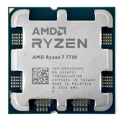 Процессор AMD Ryzen 7 7700 OEM [AM5, 8 x 3.8 ГГц, L2 - 8 МБ, L3 - 32 МБ, 2 х DDR5-5200 МГц, AMD Radeon Graphics, TDP 65 Вт]