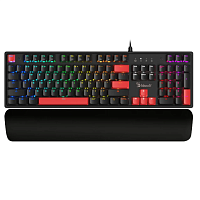 Клавиатура проводная A4Tech Bloody S515R черная
[механическая BLMS Red, клавиш — 104, USB Type‑A, RGB (10 эффектов), с подставкой]