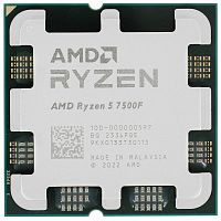 Процессор AMD Ryzen 5 7500F OEM [AM5, 6 x 3.7 ГГц, L2 - 6 МБ, L3 - 32 МБ, 2 х DDR5-5200 МГц, TDP 65 Вт]